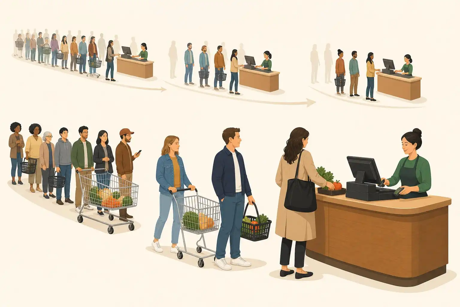 Why a Checkout Line Gets So Slow Just Before It Reaches Capacity